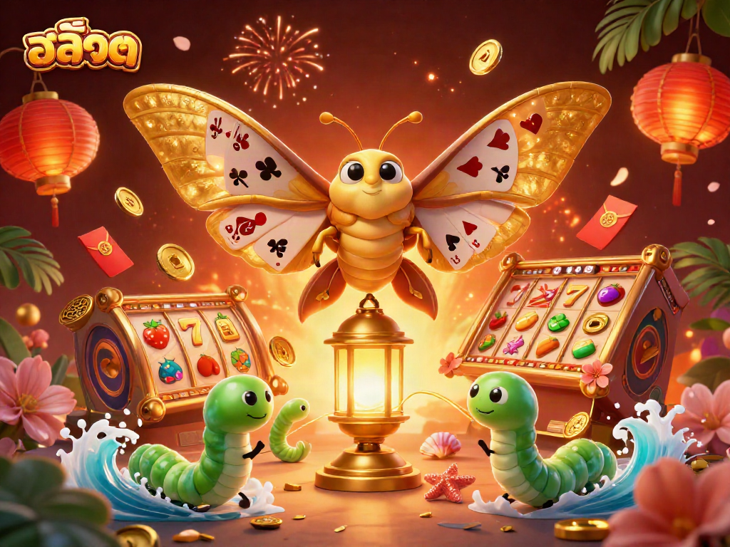 Experience thrilling สล็อต action with vibrant casino symbols and dynamic characters in a captivating illustration.