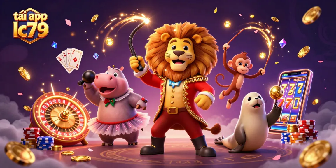 Chiến thắng cùng tải app lc79 với hình ảnh sôi động của các nhân vật trong casino.