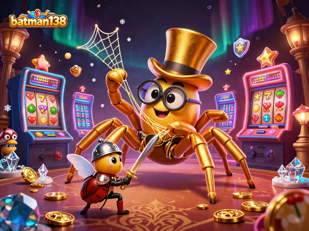 Engage with batman138 in a dazzling casino scene featuring golden characters and vibrant gaming elements.