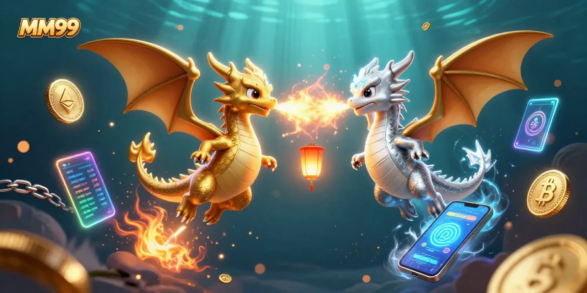 Join MM99 and unleash victories with elite casino dragons amidst vibrant crypto elements.