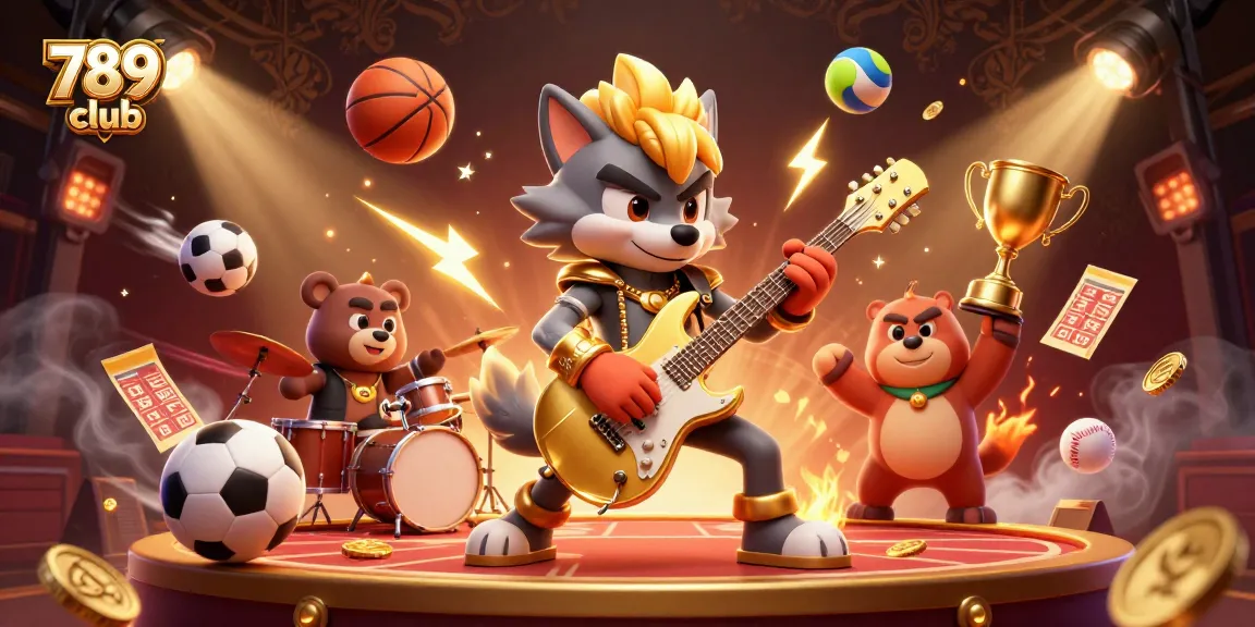 Engage with the thrilling atmosphere of 789 club, where a rock star wolf and bear drummer energize the scene.