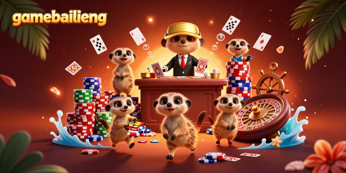 Experience thrilling gameplay with gamebailieng as meerkats orchestrate a bustling casino.