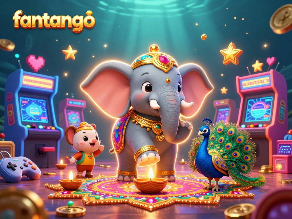 fantango players engage with vibrant casino gaming elements in a 3D illustrated scene