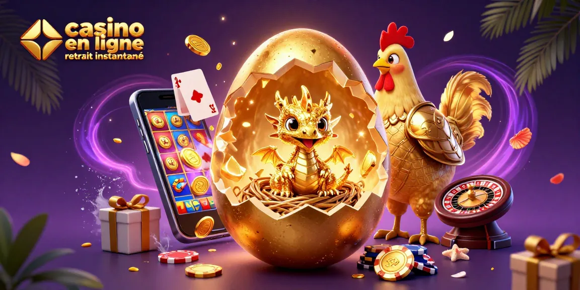 Image illustrant le casino en ligne retrait instantané avec un dragon doré sur des jetons de poker, une expérience ludique unique.