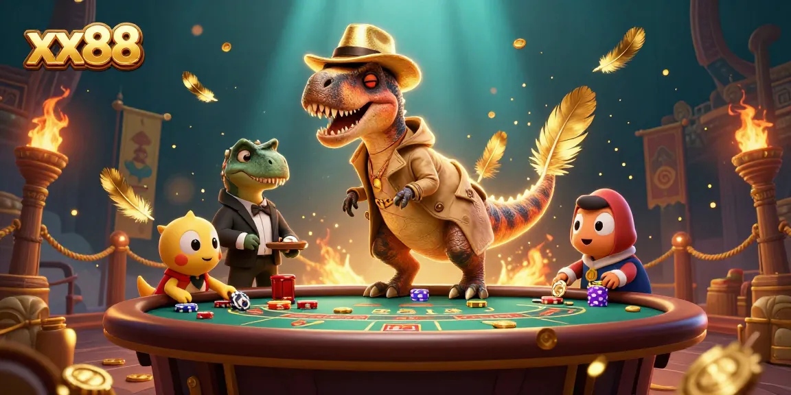 Experience thrilling gameplay with xx88 alongside stealthy velociraptor players at the blackjack table.