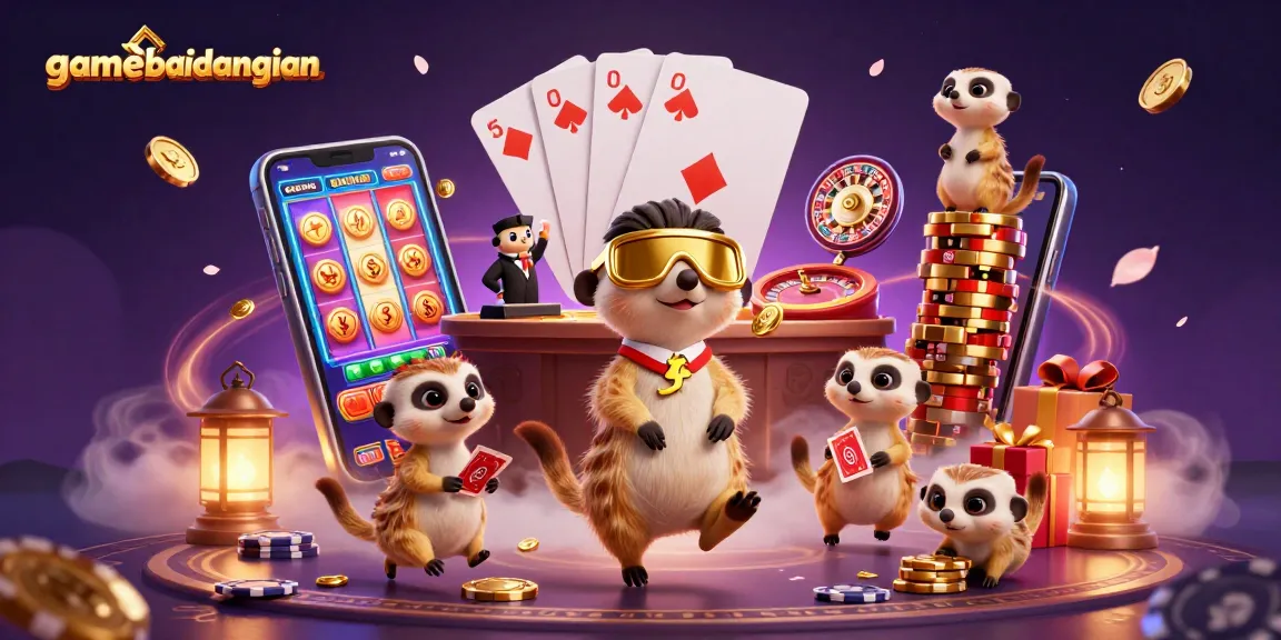Engage in thrilling dice action with gamebaidangian in this vibrant casino meerkat scene.