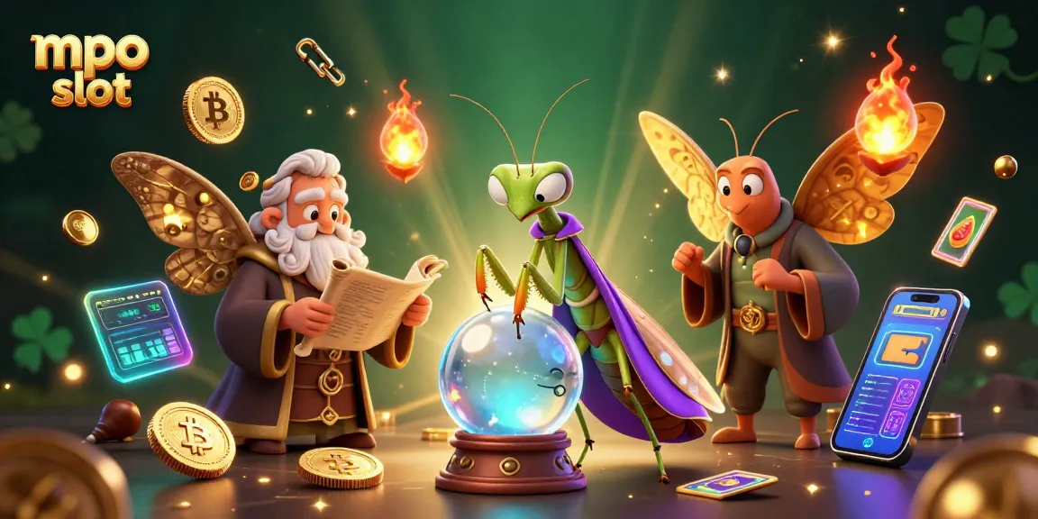 Engage with mpo slot as a vibrant 3D scene featuring fortune tellers and slot elements for exciting gameplay.