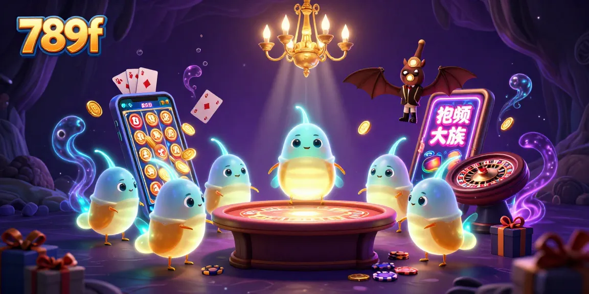 Experience the thrill at 789f's vibrant casino with glowworms and exciting games lighting the atmosphere.