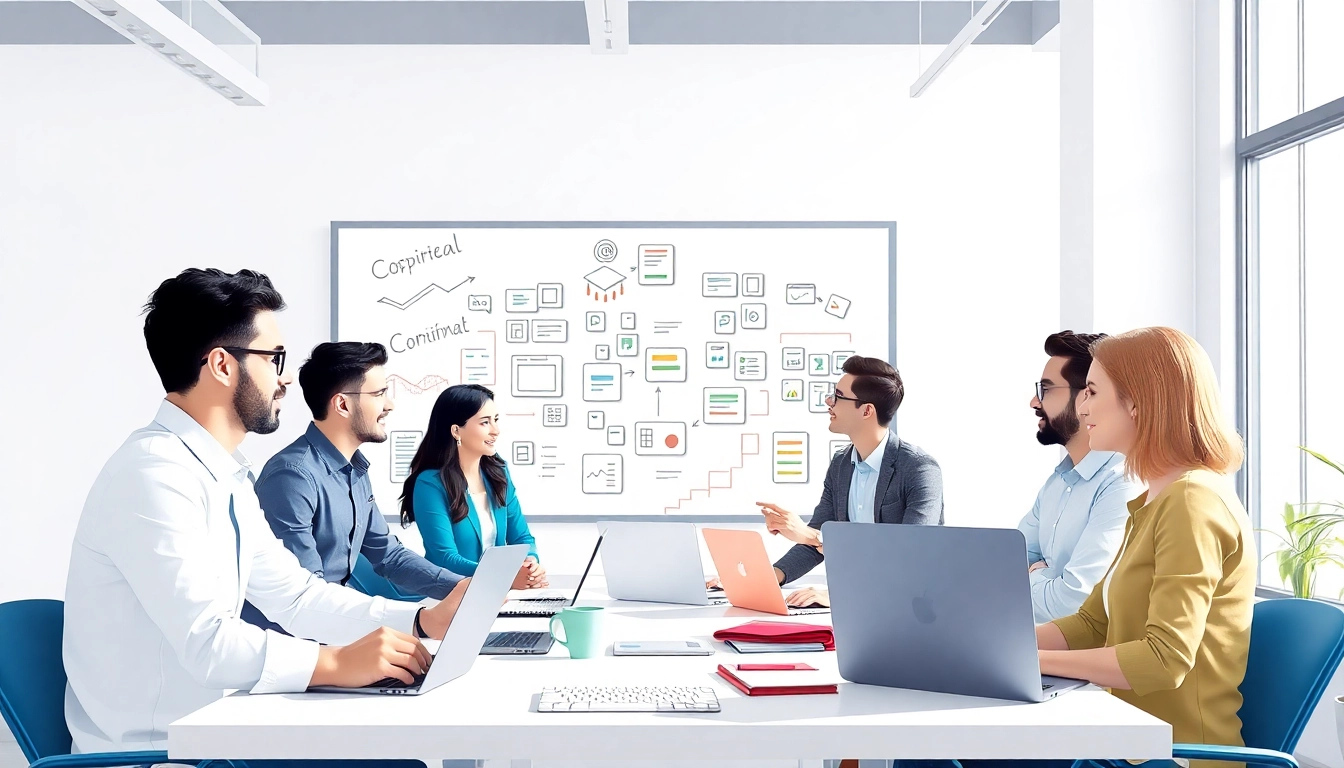 Engage in Headless Shopify development strategies with a bustling digital marketing team.