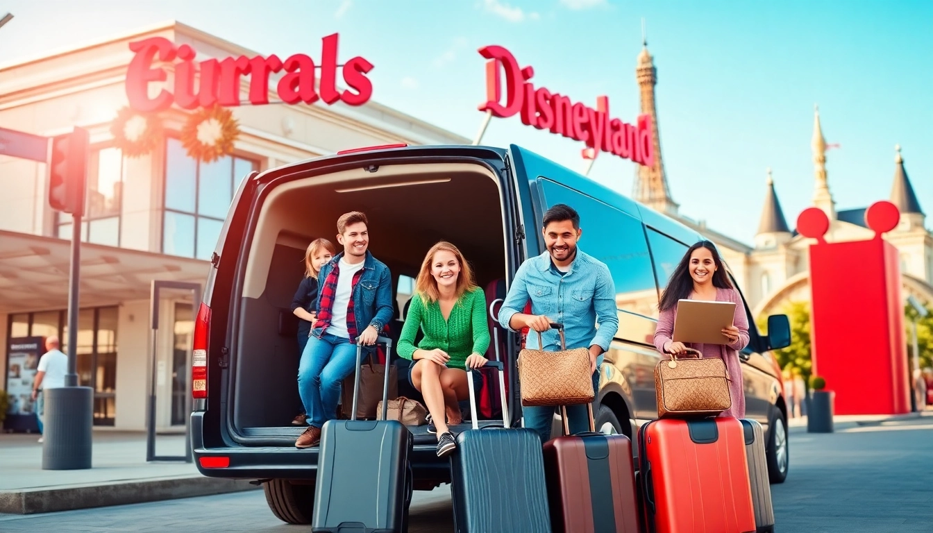 Experience seamless transfers from Paris airport to Disneyland with happy travelers loading luggage.