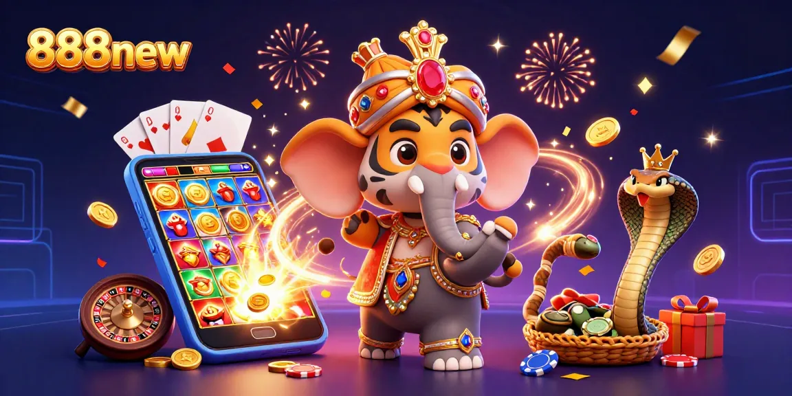 Engage with thrilling 888new adventures through a vibrant casino scene featuring colorful slot games and luxurious game elements.