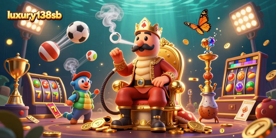 Engage with luxury138sb by spinning slots in this vibrant casino illustration!