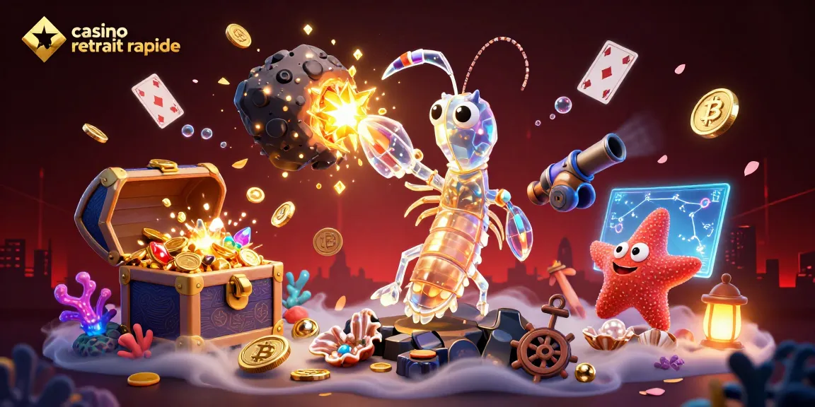 Retrouvez un casino retrait rapide avec des cryptomonnaies dans cette illustration dynamique et lumineuse.