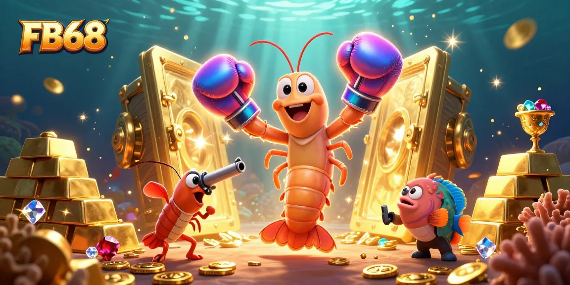 Experience thrilling jackpots at FB68 with colorful 3D characters in an exciting casino scene.