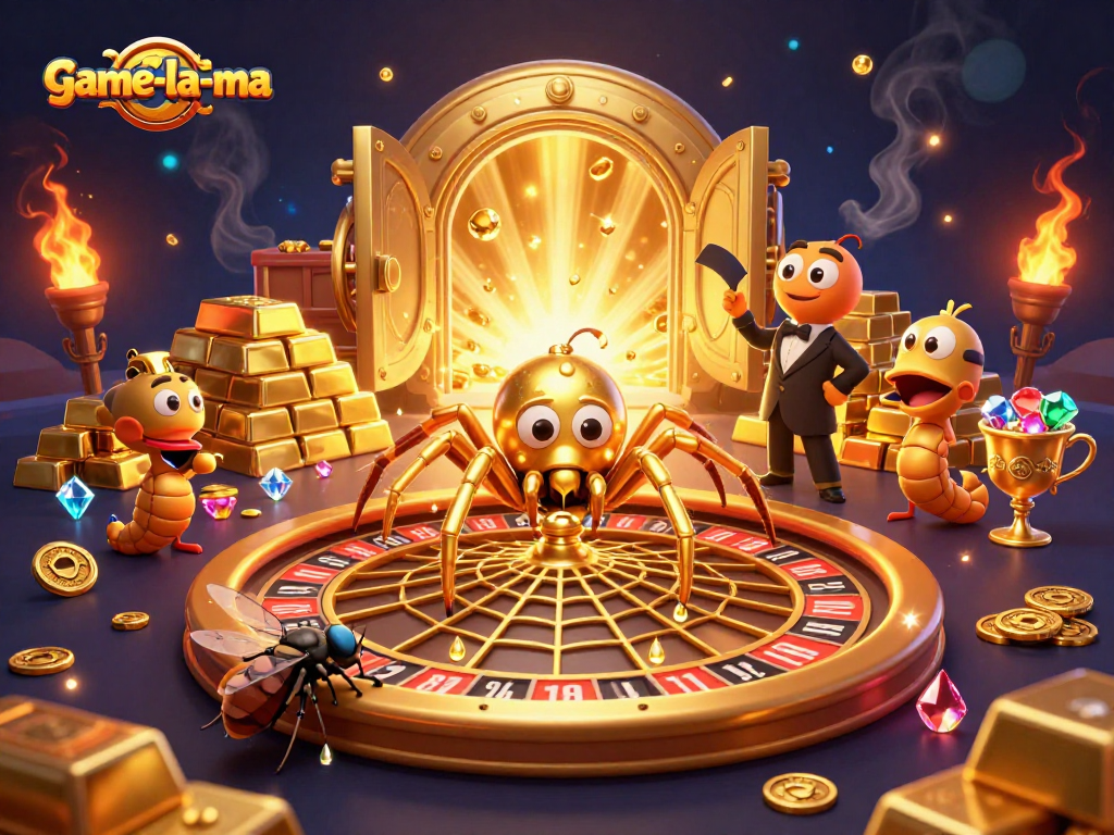 Bet on thrilling adventures at game-la-ma with vibrant 3D casino illustration!