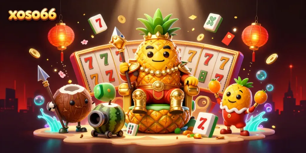 Engage with top slot games at xoso66, featuring vibrant characters and dynamic casino elements.