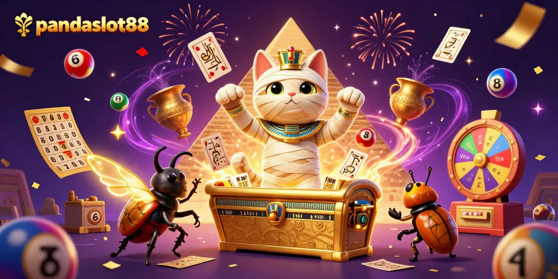 Pandslot88 meriahkan permainan slot dengan kucing mumi 3D interaktif dan elemen jackpot yang menghiasi suasana