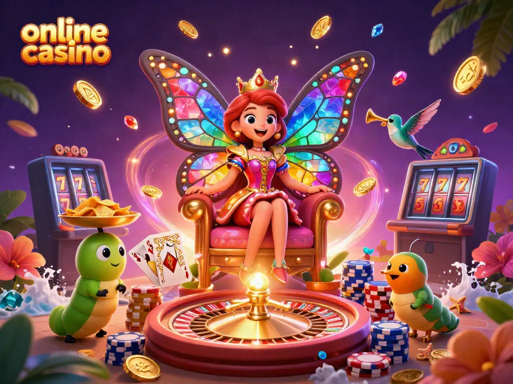 Experience the thrill of an online casino with vibrant characters and dynamic gaming elements.