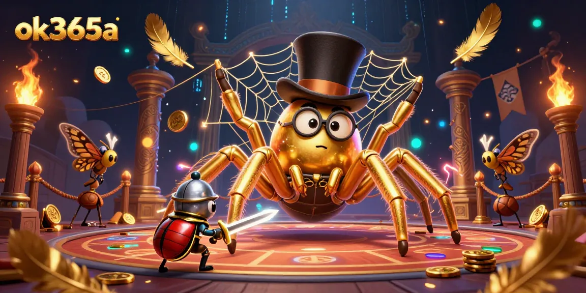 Engage with ok365a at an electrifying casino where a golden tarantula weaves excitement and adventure.
