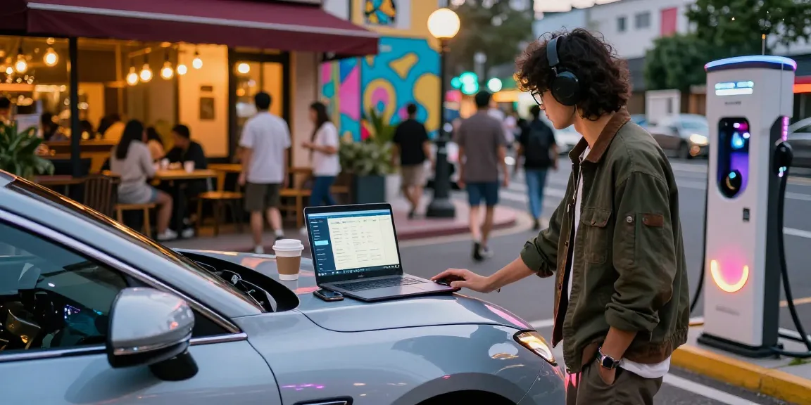 Person using the NAGA2000 app on an electric vehicle, showcasing modern commuting solutions.