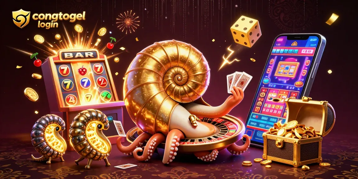 Engage in gaming excitement with congtogel login through a vibrant 3D casino scene bursting with energy.