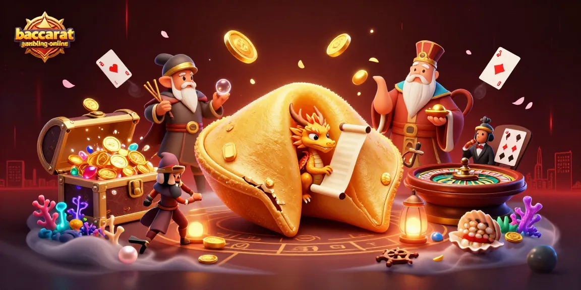 Baccarat-gambling-online offers thrilling games with a glowing fortune cookie and dynamic casino elements.