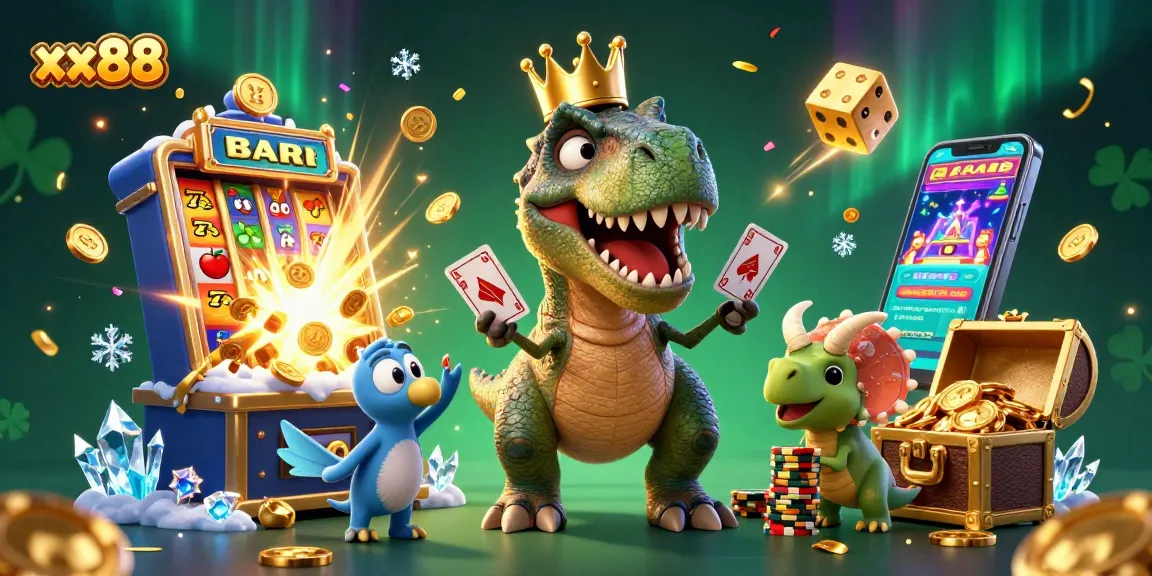 Engage with the thrilling world of xx88 as colorful characters shuffle cards and stack coins.