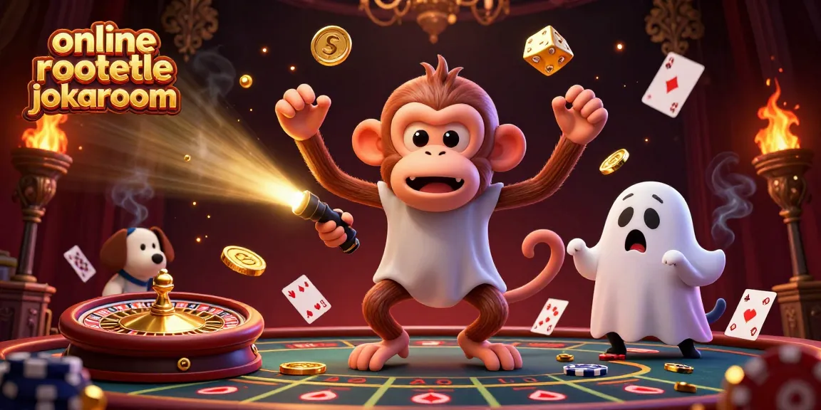Experience the thrill of online roulette jokaroom with this dynamic and colorful 3D illustration of a playful poltergeist monkey.