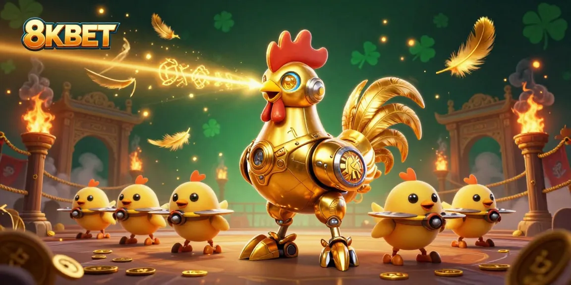 Experience wins with 8KBET in a vibrant 3D casino scene showcasing dynamic gaming action.