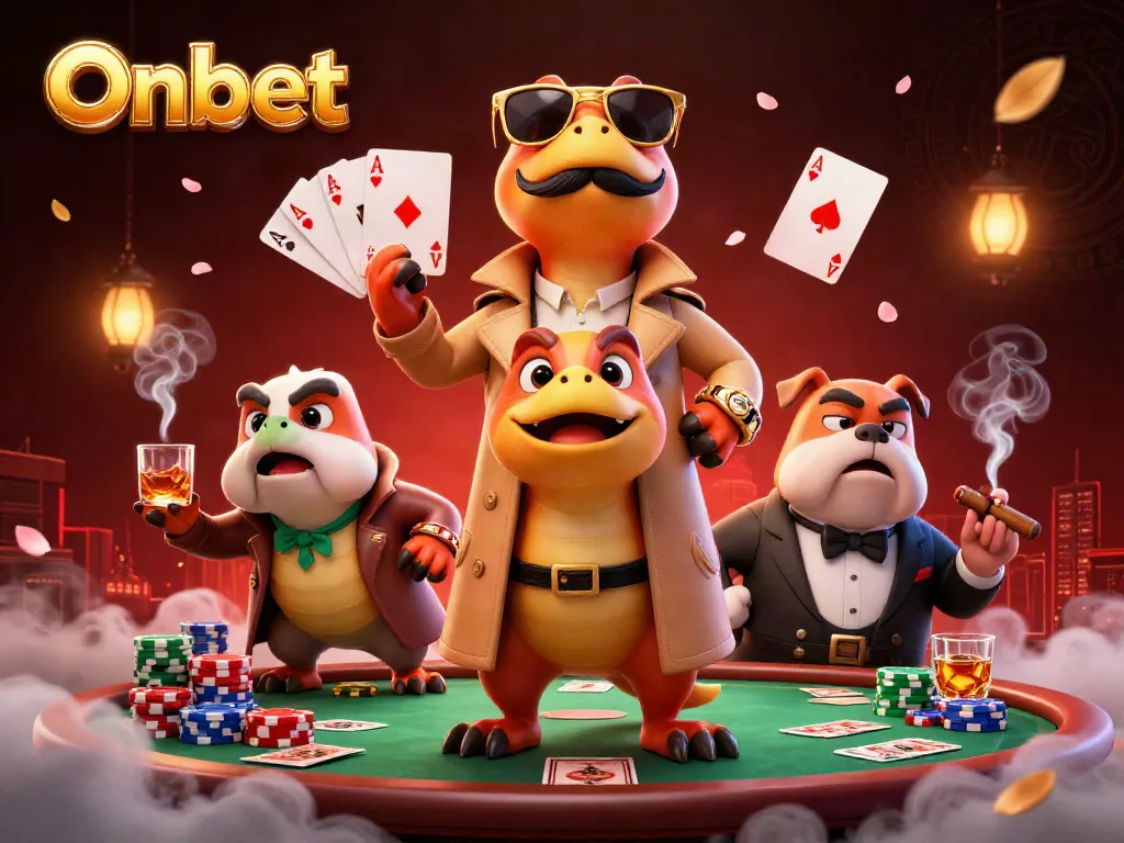 Onbet's trio of raptors humorously disguised in a trench coat attempts entry to an exclusive casino.