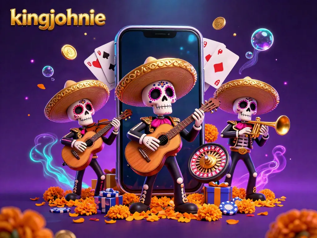 Experience the vibrant energy of kingjohnnie’s online casino with mariachi musicians and dynamic game elements.