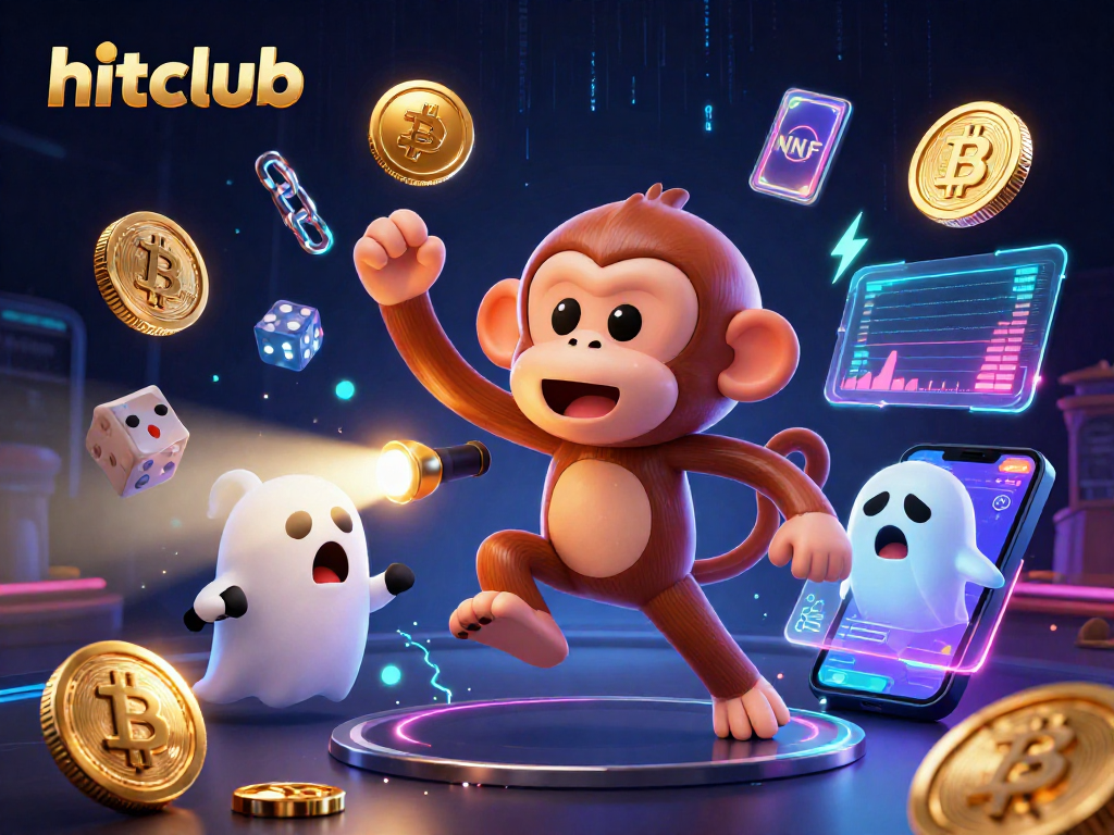 Engage with hitclub’s vibrant casino scene featuring whimsical characters and crypto elements.