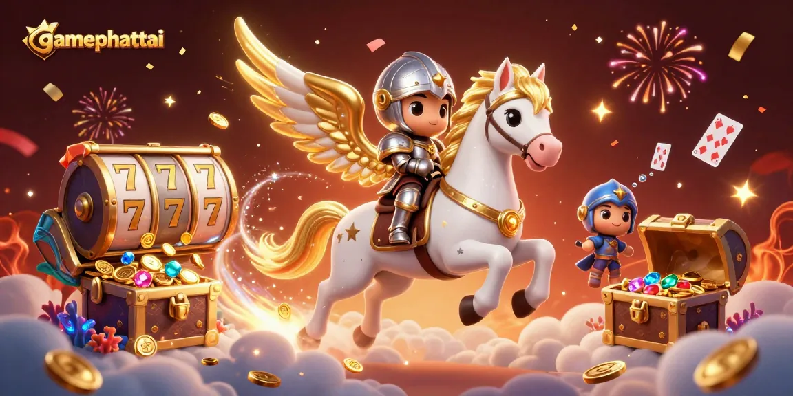 Join the fun in gamephattai with vibrant slot reels and exciting treasures in this dynamic action scene