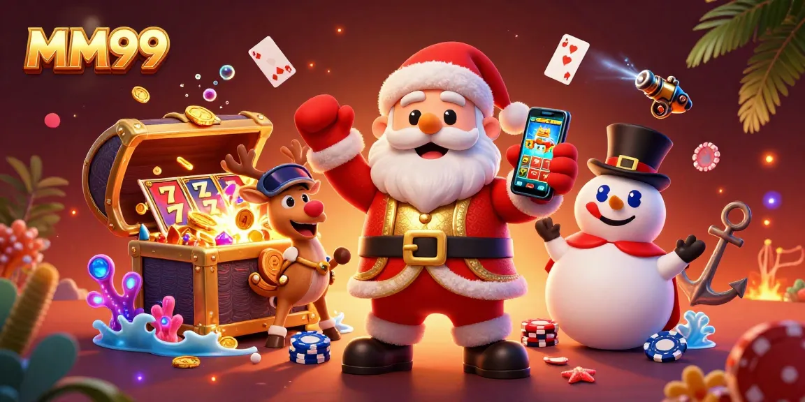 Play at MM99 and win big with our 3D cartoon-themed casino illustration!