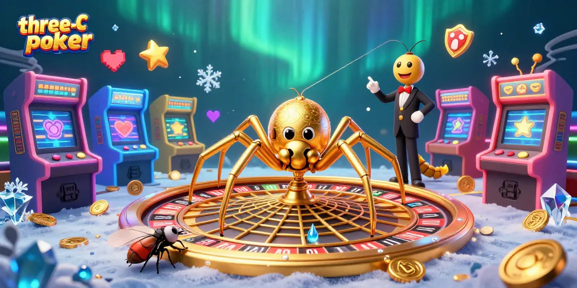 Place bets in three-card-poker with a thrilling 3D casino illustration showcasing action and excitement.