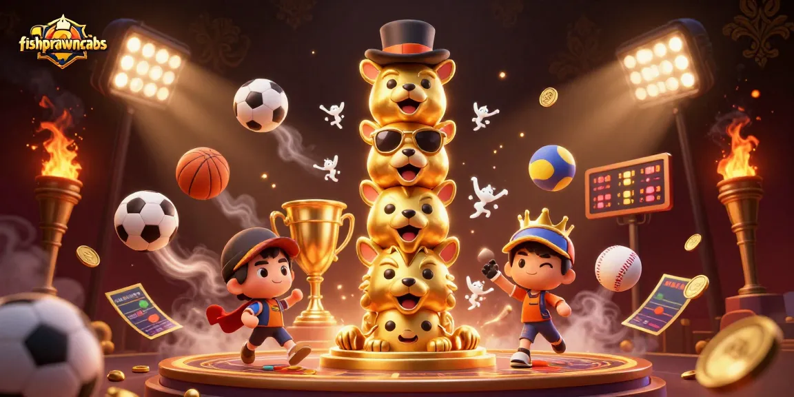 Experience the thrill of fishprawncrabs with animated characters showcasing vibrant casino elements.