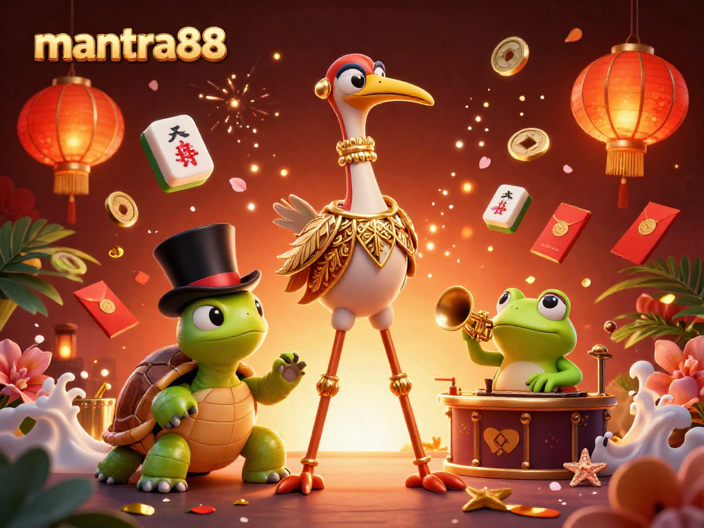 Experience thrilling gameplay with mantra88's vibrant casino scene featuring unique characters and elements.